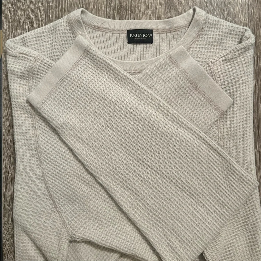 Reunion Men's Beige Crewneck Sweater - Picture 2 of 2